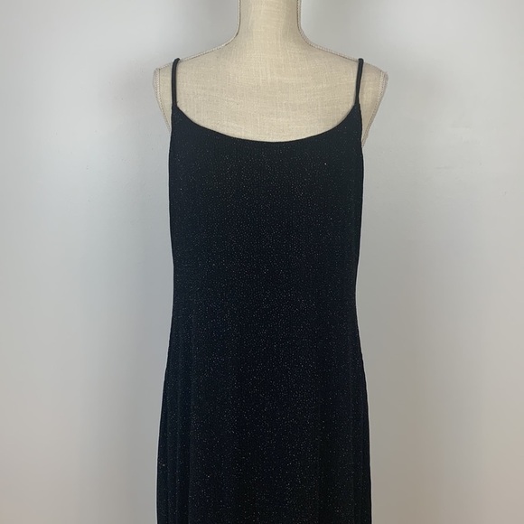 Vtg Onyx Nite Black Dress Fairy Grunge Whimsigoth Sparkly Asymmetrical H… - Picture 2 of 11